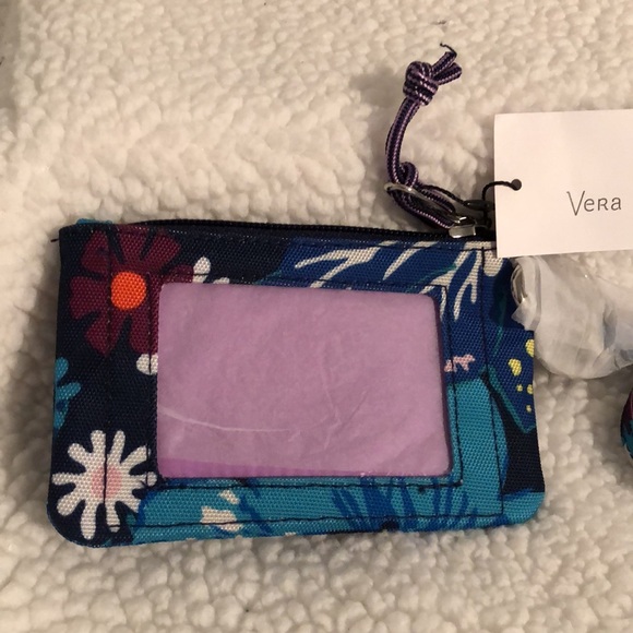 Vera Bradley Zip ID Lanyard set FIREFLY GARDEN - Picture 6 of 7